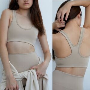 LA Hearts by PacSun Active Finale Sports Bra Neutral Minimalist Athletic Sz Sm